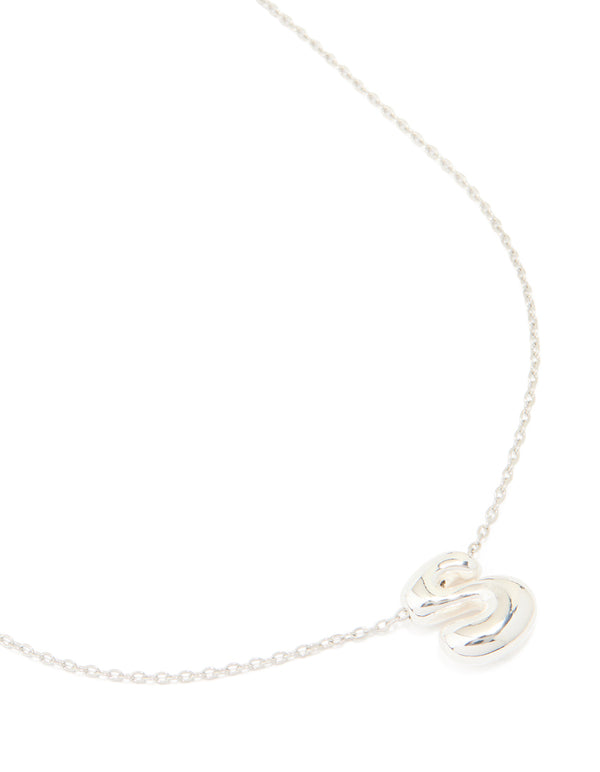 Waterproof Stainless Steel Large Bubble Letter S Necklace