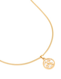Waterproof Gold Plated Stainless Steel Sagittarius Circle  Zodiac Sign Necklace - link has visual effect only