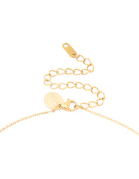 Waterproof Gold Plated Stainless Steel Cubic Zirconia Capricorn Zodiac Sign Necklace - link has visual effect only