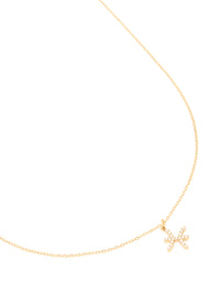Waterproof Gold Plated Stainless Steel Cubic Zirconia Pisces Zodiac Sign Necklace - link has visual effect only