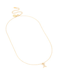 Waterproof Gold Plated Stainless Steel Cubic Zirconia Gemini Zodiac Sign Necklace - link has visual effect only
