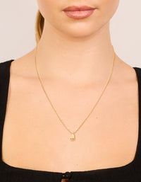 Waterproof Gold Plated Stainless Steel Mini Bubble Letter J Necklace - link has visual effect only