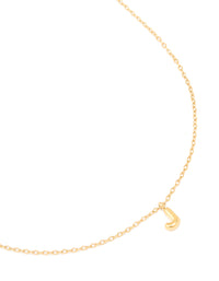 Waterproof Gold Plated Stainless Steel Mini Bubble Letter J Necklace - link has visual effect only
