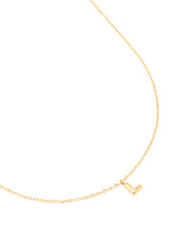 Waterproof Gold Plated Stainless Steel Mini Bubble Letter L Necklace - link has visual effect only
