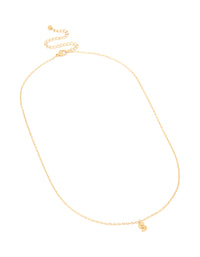 Waterproof Gold Plated Stainless Steel Mini Bubble Letter S Necklace - link has visual effect only