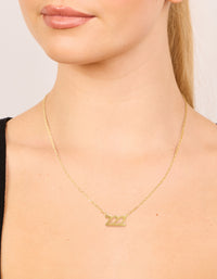 Waterproof Gold Plated Stainless Steel Angel Number 222 Necklace - link has visual effect only