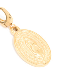 Waterproof Gold Plated Stainless Steel Mary Disc Charm - link has visual effect only