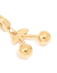 Waterproof Gold Plated Stainless Steel Bow Cherry Charm - link has visual effect only