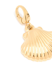 Waterproof Gold Plated Stainless Steel Shell Charm - link has visual effect only