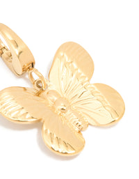 Waterproof Gold Plated Stainless Steel Butterfly Charm - link has visual effect only