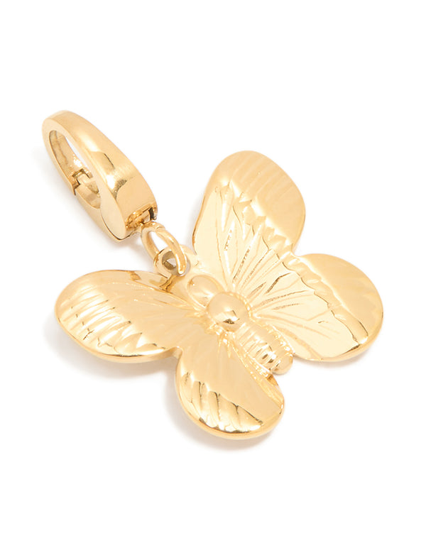 Waterproof Gold Plated Stainless Steel Butterfly Charm
