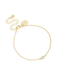 Gold Plated Brass Cubic Zirconia Circle Diamante Detail Bracelet - link has visual effect only