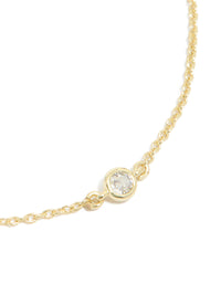 Gold Plated Brass Cubic Zirconia Circle Diamante Detail Bracelet - link has visual effect only
