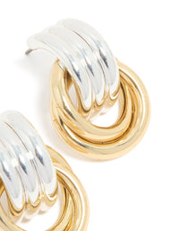 Mixed Metal Plated Doorknocker Knot Earrings - link has visual effect only
