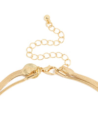 Gold Plated Fine & Snake Chain Layered Necklace - link has visual effect only