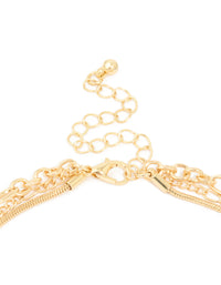 Gold Plated Heart Chain Layered Necklace - link has visual effect only