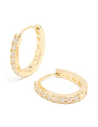 Gold Plated Cubic Zirconia Lovely Hoop Earrings - link has visual effect only