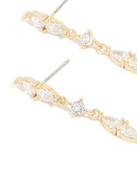 Gold Plated Thin Cubic Zirconia Razzle Drop Earrings - link has visual effect only