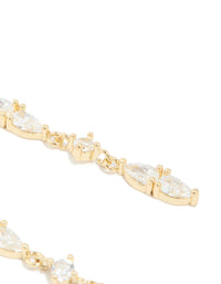 Gold Plated Thin Cubic Zirconia Razzle Drop Earrings - link has visual effect only