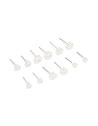 Silver Plated Stud Earrings 6-Pack - link has visual effect only