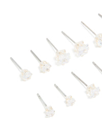 Silver Plated Stud Earrings 6-Pack - link has visual effect only