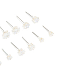 Silver Plated Stud Earrings 6-Pack - link has visual effect only