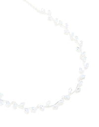 Silver Plated Cubic Zirconia Floral Vine Necklace - link has visual effect only