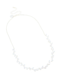 Silver Plated Cubic Zirconia Floral Vine Necklace - link has visual effect only