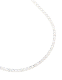 Silver Plated Cubic Zirconia Tennis Necklace - link has visual effect only
