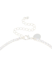 Silver Plated Cubic Zirconia Tennis Necklace - link has visual effect only