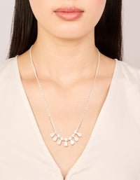 Silver Plated Cubic Zirconia 7-Pear Pendants Necklace - link has visual effect only