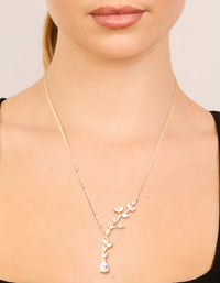 Gold Plated Cubic Zirconia Vine Pear Necklace - link has visual effect only