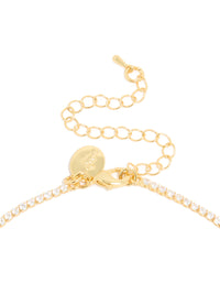 Gold Plated Cubic Zirconia Cluster Necklace & Earrings Set - link has visual effect only