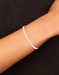Silver Plated Cubic Zirconia Tennis Layered Bracelet - link has visual effect only