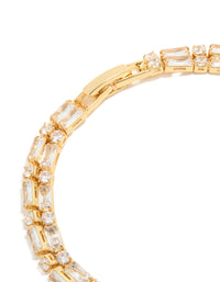 Gold Plated Cubic Zirconia Layered Bracelet - link has visual effect only