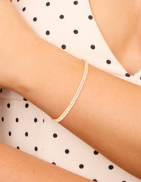 Gold Plated Cubic Zirconia Double Layered Tennis Bracelet - link has visual effect only