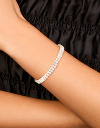 Silver Plated Cubic Zirconia Mini Toggle Bracelet - link has visual effect only