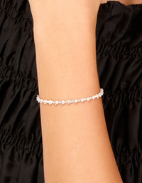 Silver Plated Cubic Zirconia Circular Tennis Bracelet - link has visual effect only