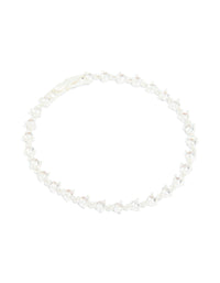 Silver Plated Cubic Zirconia Circular Tennis Bracelet - link has visual effect only