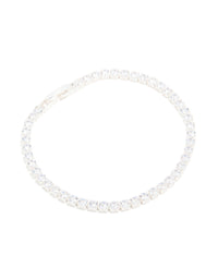 Silver Plated Cubic Zirconia Timeless Tennis Bracelet - link has visual effect only