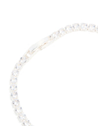 Silver Plated Cubic Zirconia Timeless Tennis Bracelet - link has visual effect only