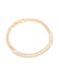 Gold Plated Cubic Zirconia Elegant Tennis Bracelet - link has visual effect only