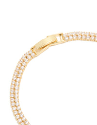 Gold Plated Cubic Zirconia Elegant Tennis Bracelet - link has visual effect only