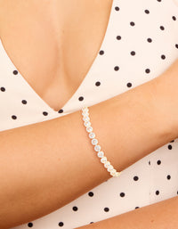 Silver Plated 13-Cubic Zirconia Statement Toggle Bracelet - link has visual effect only