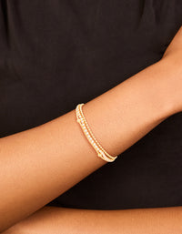 Gold Plated Cubic Zirconia Layered Toggle Bracelet - link has visual effect only
