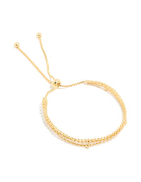 Gold Plated Cubic Zirconia Layered Toggle Bracelet - link has visual effect only