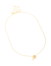 Gold Plated Bubble Letter P Necklace - link has visual effect only