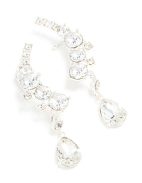 Silver Diamante Drop Ear Cuffs - link has visual effect only