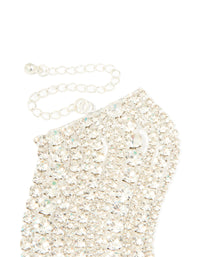 Silver Diamante Cup Chain Layered Choker Necklace - link has visual effect only