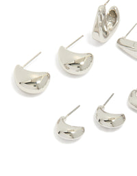 Silver Minimal Hoop Earrings 6-Pack - link has visual effect only